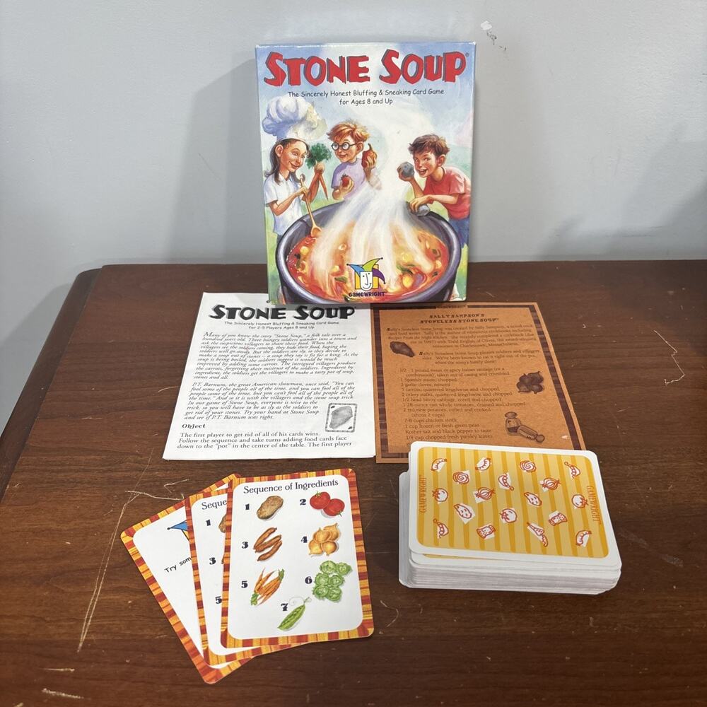 VINTAGE Stone Soup Card Game COMPLETE Gamewright 2000 Parenting Honors Award
